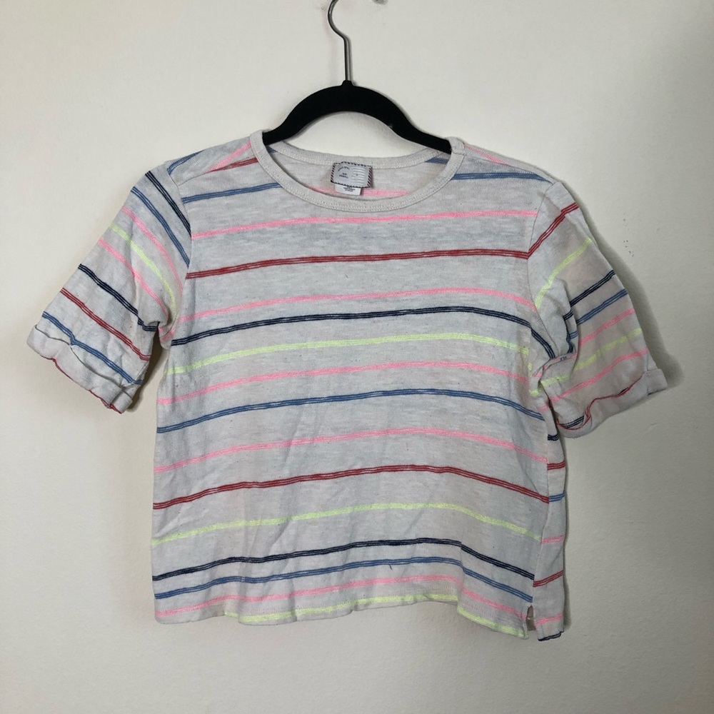 Anthropologie Postmark striped crop shirt